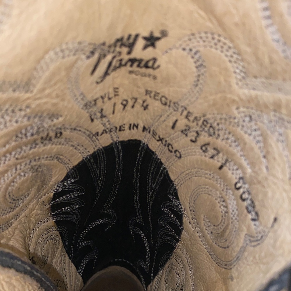 Tony Lama Black Leather Boots - Picture 5 of 8
